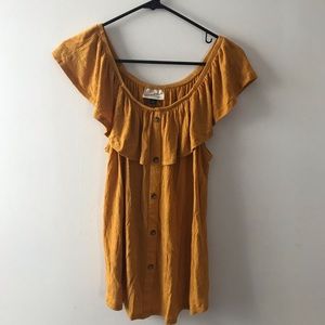 Yellow off the shoulder blouse